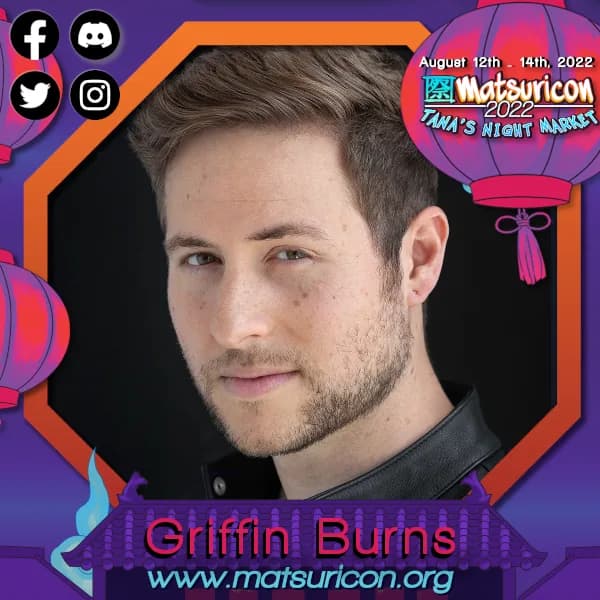 2022 Matsuricon guest announcement artwork for Griffin Burns