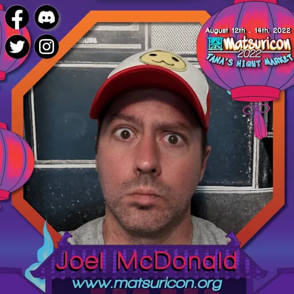 2022 Matsuricon guest announcement artwork for Joel McDonald