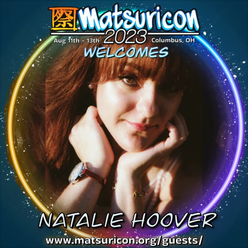 2023 Matsuricon guest announcement artwork for Natalie Hoover