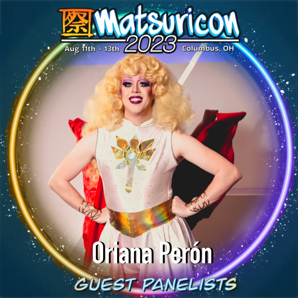 2023 Matsuricon guest announcement artwork for Oriana Perón