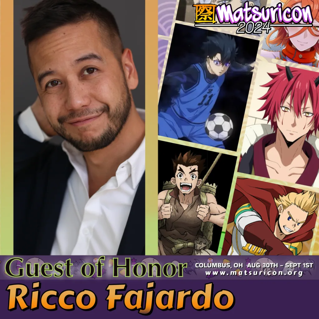 2024 Matsuricon guest announcement artwork for Ricco Fajardo